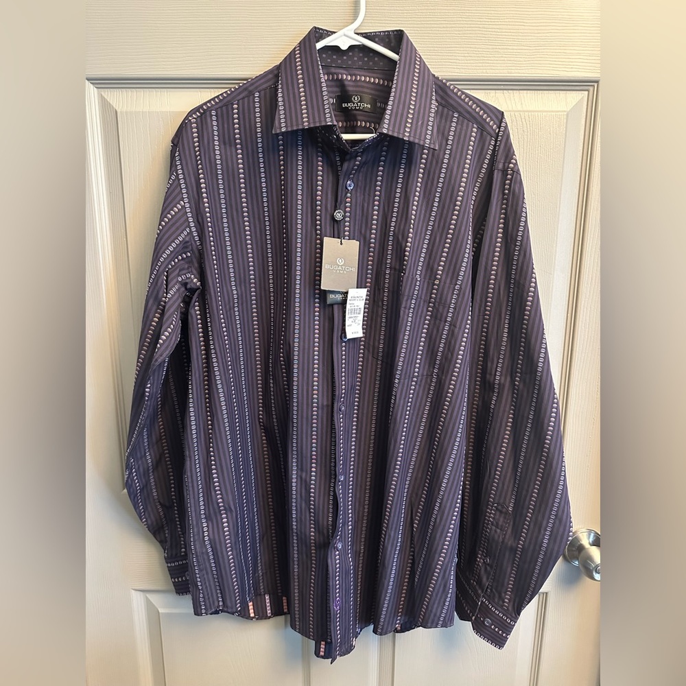 Men’s Bugatchi Button Down Dress Shirt NWT
